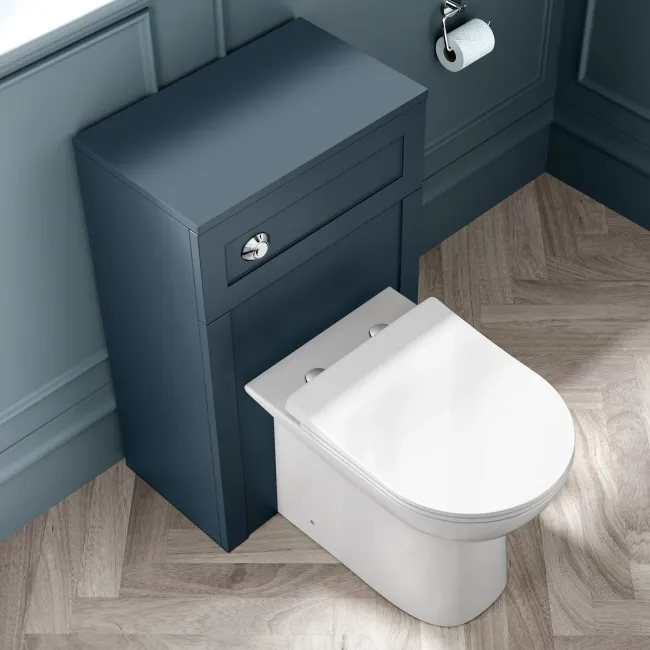 Capri Navy Blue Combination Vanity Basin and Aruba Toilet 1150mm - Chrome Handles