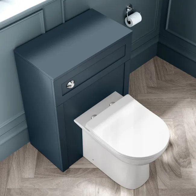 Capri Navy Blue Combination Vanity Basin and Aruba Toilet 1350mm - Chrome Handles