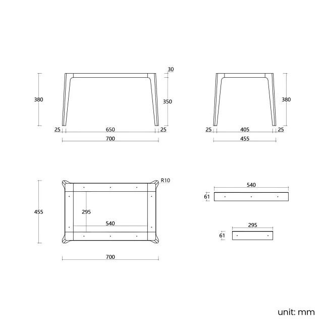 Positano Black Oak Curved Vanity Unit 1000mm