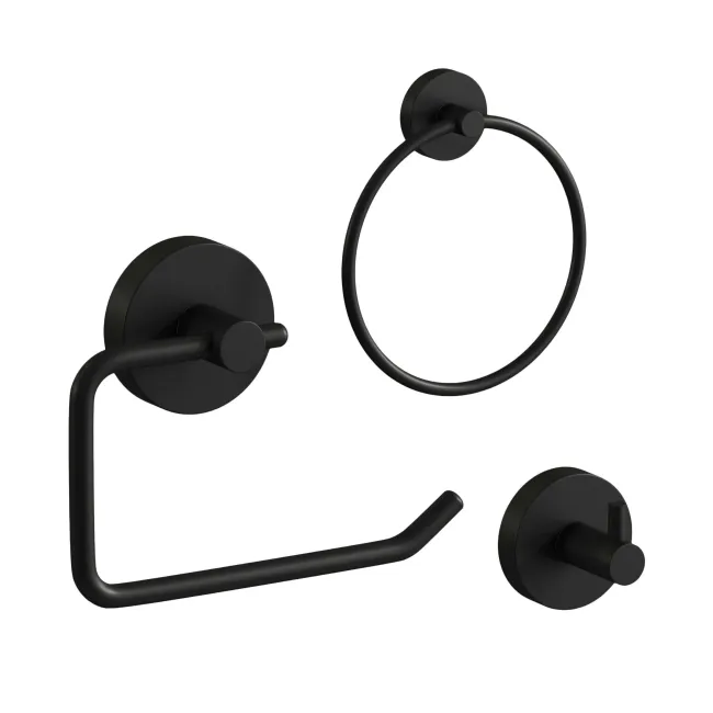 Sofia Matt Black 3 Pieces Accessory Set