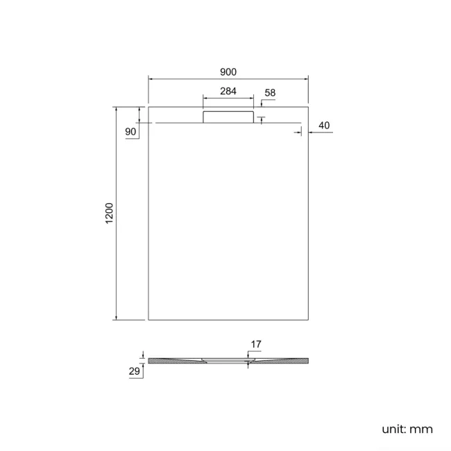Tokyo Rectangular Matt Grey Slate Texture Stone Shower Tray 1200x900mm
