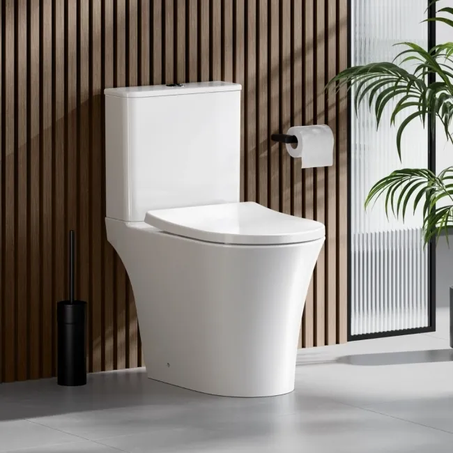 Tucson Rimless Close Coupled Toilet With Soft Close Seat