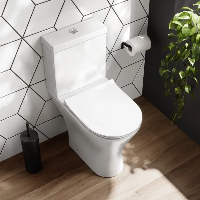Napa Rimless Comfort Height Close Coupled Toilet With Slim Soft Close Seat
