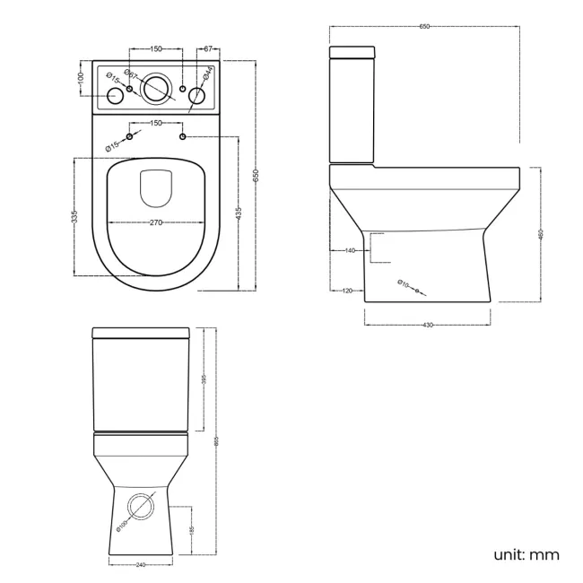 Lodi Rimless Comfort Height Close Coupled Toilet With Soft Close Seat