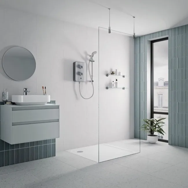 Gainsborough Slim Duo Electric Shower Titanium Grey 8.5KW