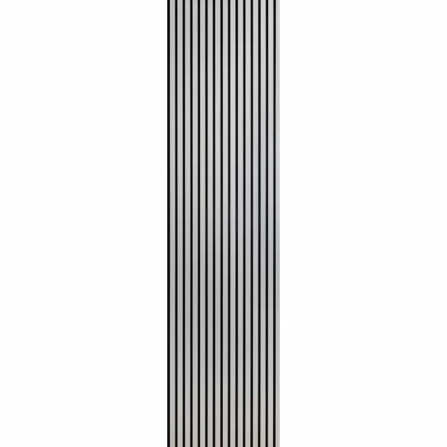Trepanel Design® Grey Metallic Silver on Black Felt Acoustic Wood Slat Panels