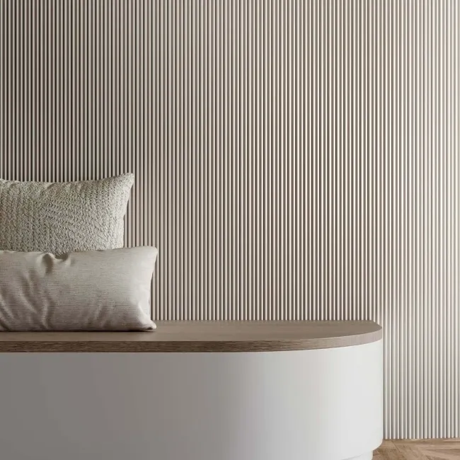 Trepanel Flex® White Flexible Acoustic Wood Panels 2400x300