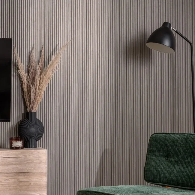 Trepanel Flex® Ash Grey Flexible Acoustic Wood Panels 2400x300