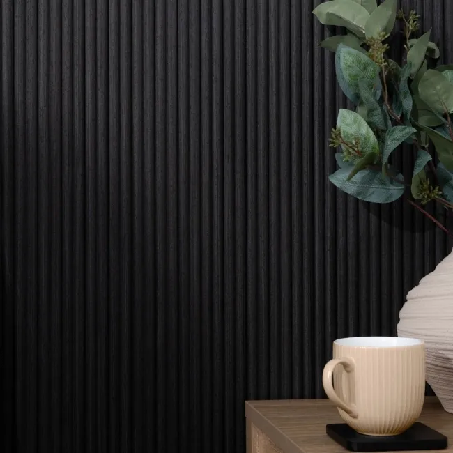 Trepanel Flex® Noir Black Flexible Acoustic Wood Panels 2400x300