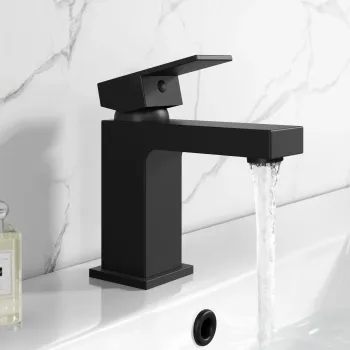 Tamar Matt Black Basin Mixer Tap