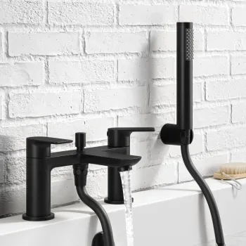Lusk Matt Black Bath Filler & Handheld Shower