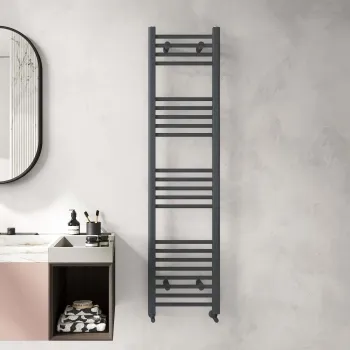 Barcelona Anthracite Straight Heated Towel Rail 1600x400mm