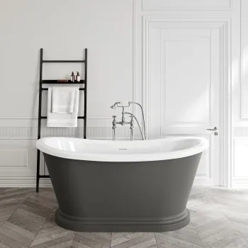 Mayfair 1500mm Graphite Grey Freestanding Roll Top Slipper Bath
