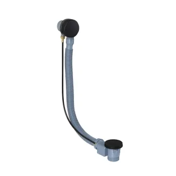 Standard Bath Pop-Up Waste With Overflow - Matt Black Finish