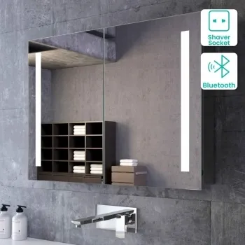 Emielia Illuminated LED Mirror Cabinet With BLUETOOTH Speaker 600x800mm
