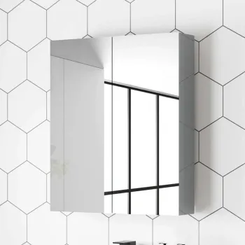 Stone Grey Mirror Cabinet 500mm