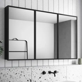 Mia Black Framed Mirror Cabinet 710x1200mm