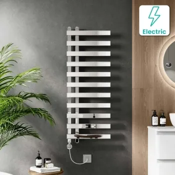 Palermo Electric Chrome Designer Heated Towel Rail 1200x450mm