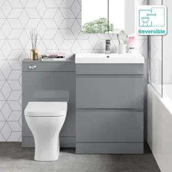Trent Stone Grey Combination Basin Drawer and Atlanta Toilet 1100mm