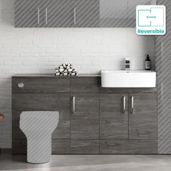 Harper Charcoal Elm Combination Vanity Basin 1500mm (Excludes Pan + Cistern)