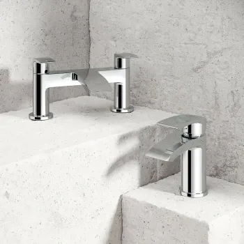 Severn Chrome Basin & Bath Mixer Tap Set