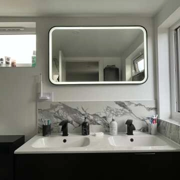 Olivia Black Framed Illuminated LED Mirror 600x1000mm