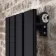 Faro Matt Black Single Flat Panel Vertical Radiator 1600x280mm