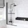 Venice 4mm Matt Black Bath Screen with Towel Rail - 800mm