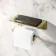 Remi Easy Fix Brushed Brass Toilet Roll Holder with Shelf