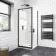 London Matt Black 6mm Pivot Shower Enclosure 700x700mm