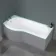 P Shaped 1700 Shower Bath - Left Handed