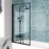 Oakham 1700 Space Saving Shower Bath & 6mm Easy Clean Matt Black Framed Bath Screen - Left Handed