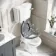 Hudson Traditional Toilet With Low-Level Cistern and Dove Grey Wooden Seat