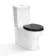 Alma Traditional Rimless Close Coupled Toilet With Gloss Black Wooden Soft Close Seat