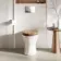 Alma Traditional Rimless Back To Wall Toilet With Oak Effect Wooden Soft Close Seat