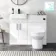 Harper Gloss White Combination Vanity Basin & Miami Toilet 1000mm - Black Accents