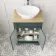 Lucia Midnight Green Vanity with Oak Effect Top & Oval Counter Top Basin 640mm