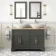 Lucia Graphite Grey Double Vanity with Oak Effect Top & Oval Counter Top Basin 1200mm - Brass Knurled Handles