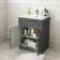 Milos Slate Grey Combination Vanity Basin and Miami Toilet 1100mm - Chrome Handles