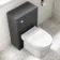 Milos Slate Grey Combination Vanity Basin and Miami Toilet 1300mm - Chrome Handles