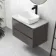 Corsica Tungsten Grey Wall Hung Drawer Vanity with Marble Top & Curved Counter Top Basin 800mm