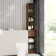 Sicily Fluted Black Walnut Floor Standing Tall Cabinet Unit 1900x300mm - Chrome Handles