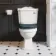 Lima Traditional Close Coupled Toilet With Inky Blue Wooden Seat
