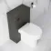 Elba Graphite Grey Slimline Back To Wall Unit and Denver Toilet - Black Accents