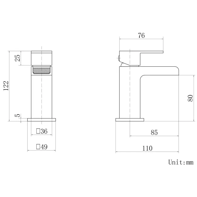 Avon Chrome Waterfall Cloakroom Basin Mixer Tap