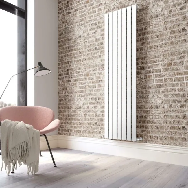 Faro White Single Flat Panel Vertical Radiator 1800x490mm
