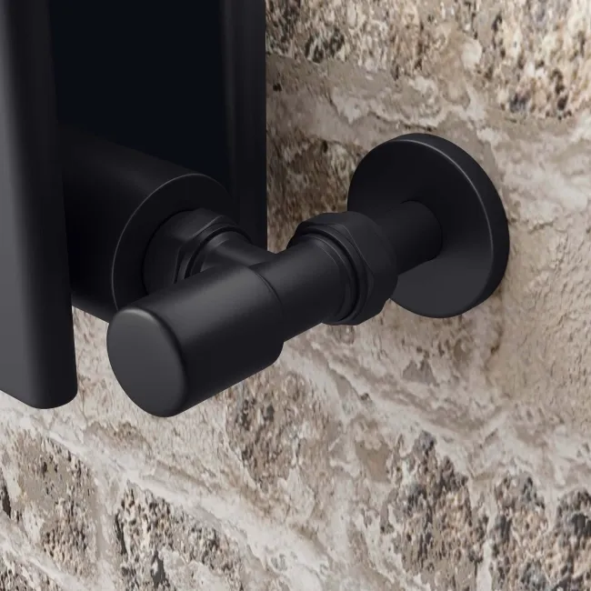 Faro Matt Black Double Flat Panel Horizontal Radiator 600x1190mm