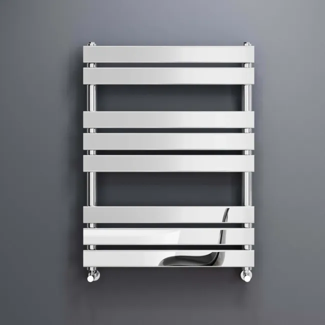Santorini Chrome Flat Panel Heated Towel Rail 800x600mm