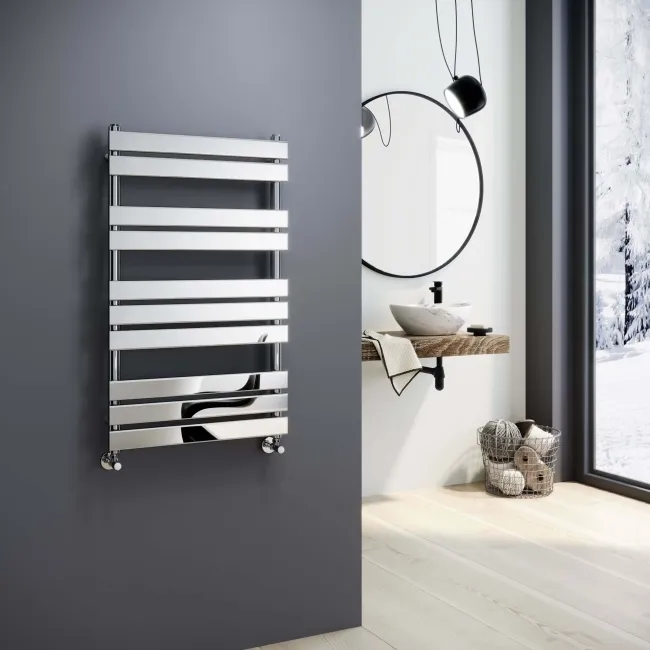 Santorini Chrome Flat Panel Heated Towel Rail 1000x600mm