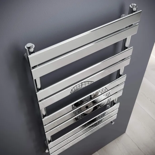 Santorini Chrome Flat Panel Heated Towel Rail 1000x600mm